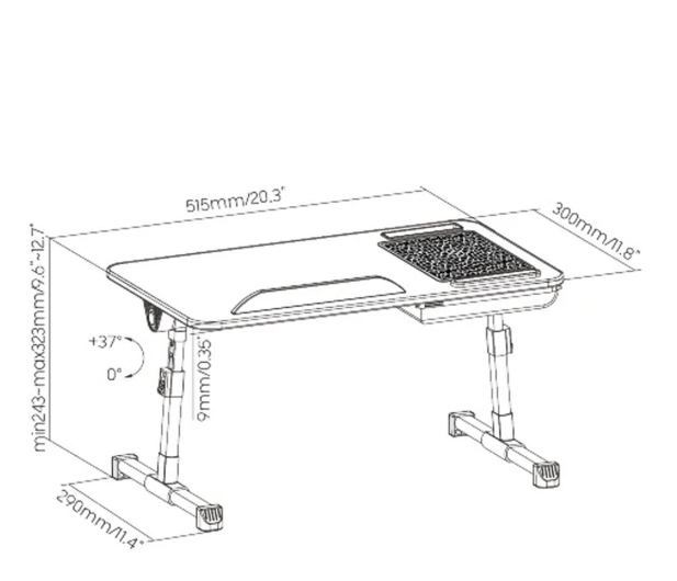Spacetronik Regulowany stolik Beddy S - Biały - 1186782 - zdjęcie 4